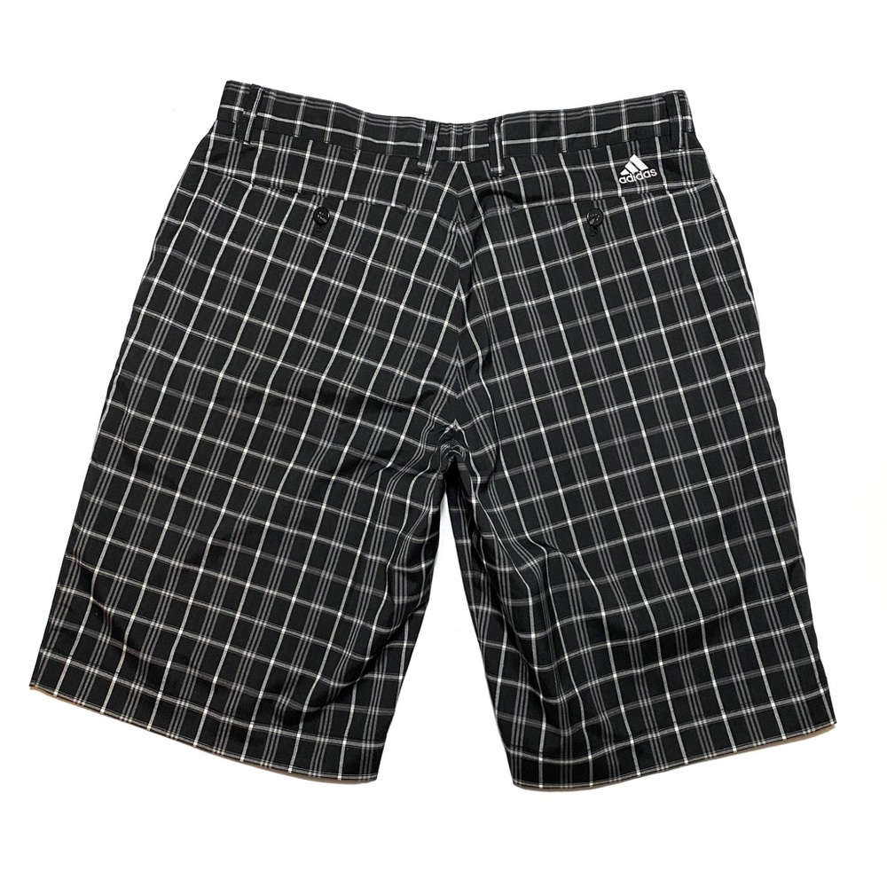Adidas Golf Shorts Size 32 Black Plaid 11" Inseam - Picture 2 of 5